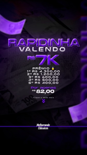 12º RIFINHA VALENDO R$ 7.000,00!!!