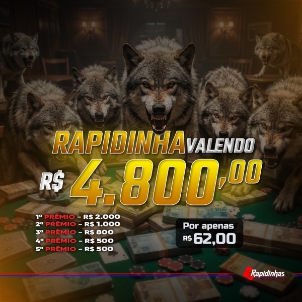 09° RAPIDINHA VALENDO R$ 4.800,00 EM 5 PREMIOS