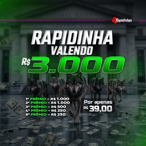 36° RAPIDINHA VALENDO R$ 3.000,00 EM 5 PREMIOS VOL.64