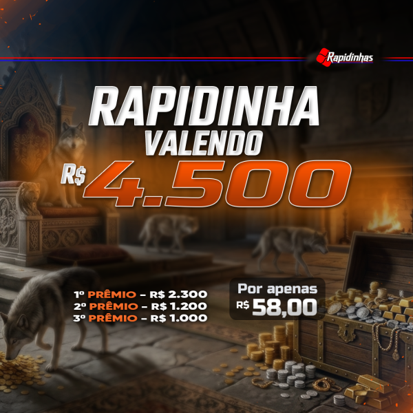 30° RAPIDINHA VALENDO R$ 4.500,00 EM 3 PREMIOS 