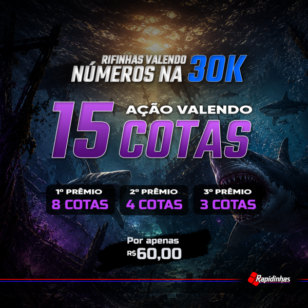 14° RAPIDINHA VALENDO 15 NÚMEROS NA 30K EM 3 PRÊMIAÇÕES!!!!
